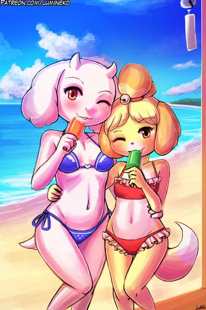 Toriel in her more prime years with isabelle! 